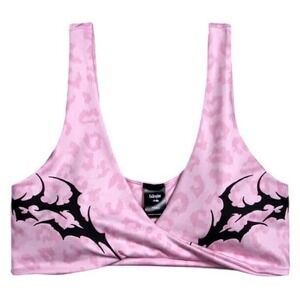 Civil Regime Baby Pink Cheetah Twist Bra Size Large
